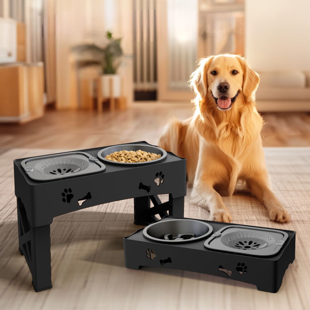 Adjustable Raised Slow Feeder for Dogs