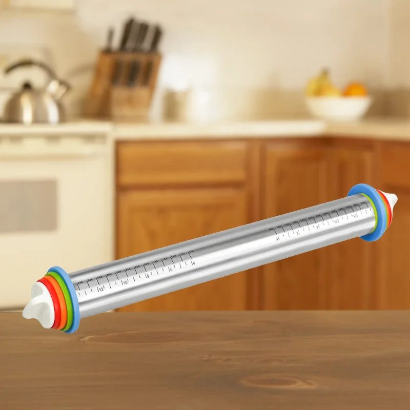 Adjustable Rolling Pin with Thickness Rings