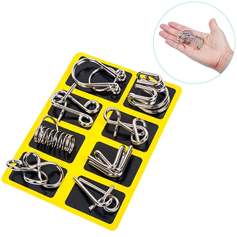 Metal Puzzle Ring Brain Teaser Set – 8 Piece