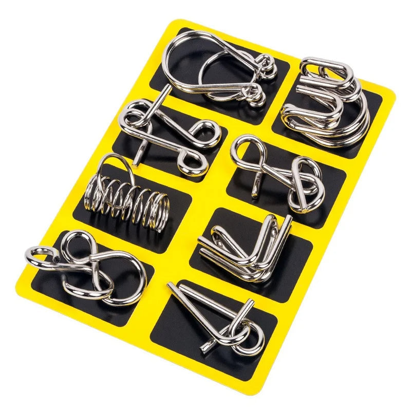 Metal Puzzle Ring Brain Teaser Set – 8 Piece