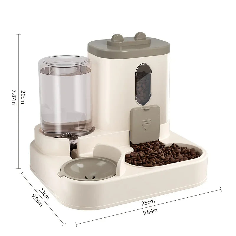 2-in-1 Dog & Cat Feeder with Water Dispenser