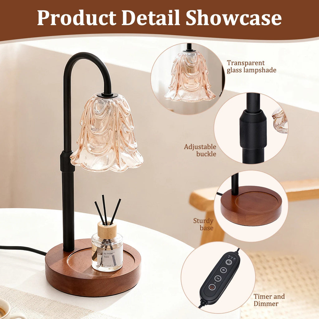 Dimmable Flower Candle Warmer Lamp