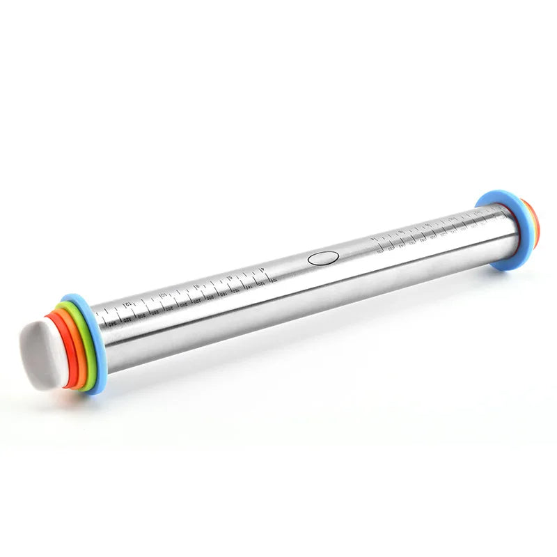 Adjustable Rolling Pin with Thickness Rings