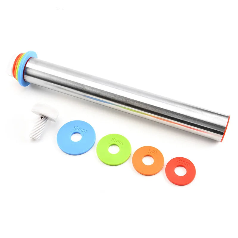 Adjustable Rolling Pin with Thickness Rings
