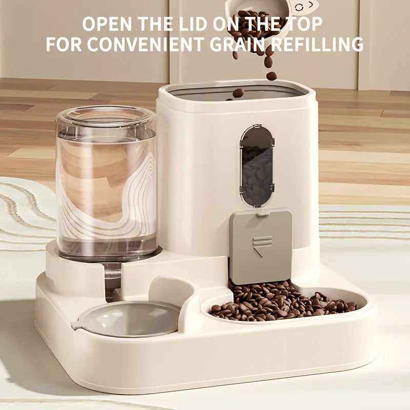 2-in-1 Dog & Cat Feeder with Water Dispenser