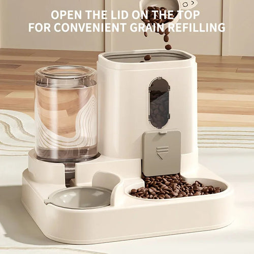 2-in-1 Dog & Cat Feeder with Water Dispenser