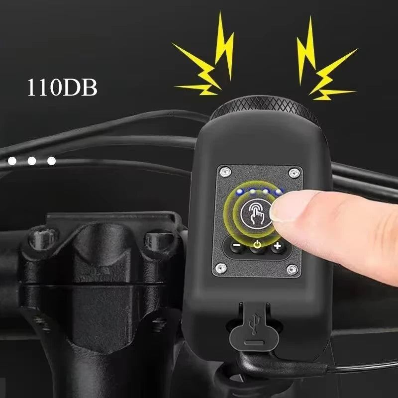 Electric Bike Horn & Front Light Combo