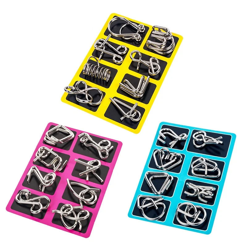 Metal Puzzle Ring Brain Teaser Set – 8 Piece