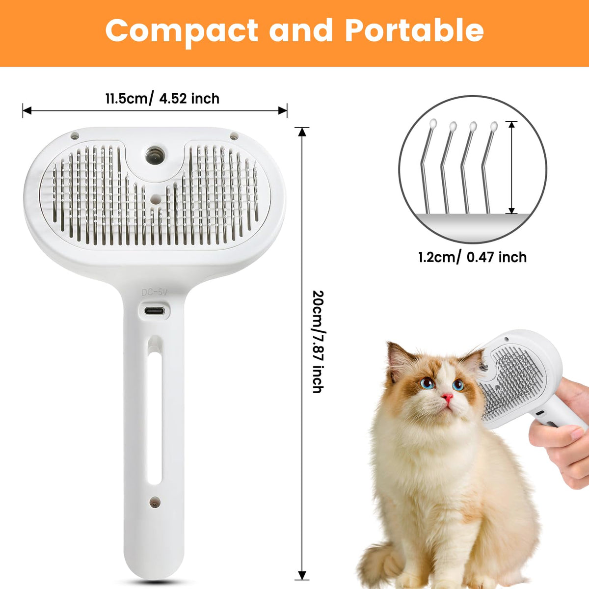 Steam Grooming Brush for Cats & Dogs