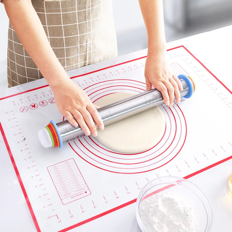 Adjustable Rolling Pin with Thickness Rings