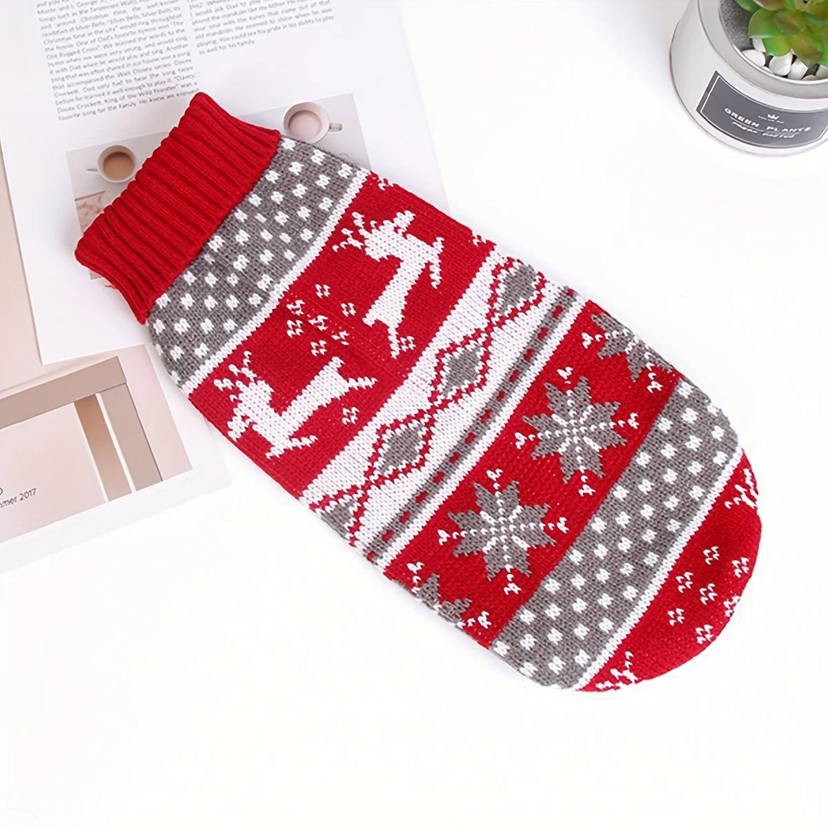 Knitted Christmas Sweater for Small Dogs
