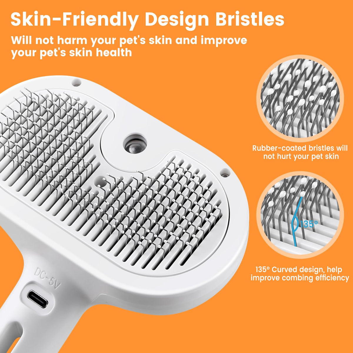 Steam Grooming Brush for Cats & Dogs