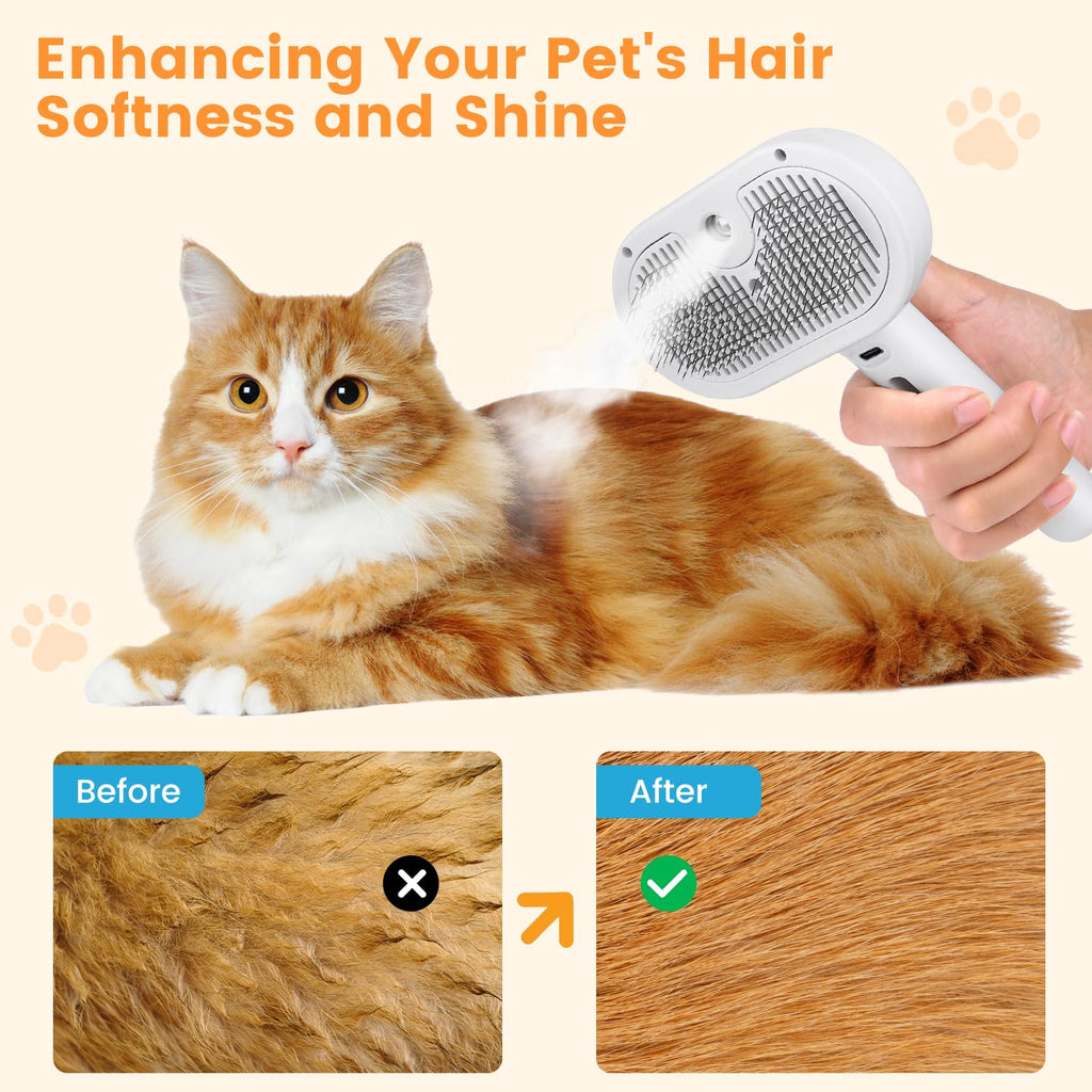 Steam Grooming Brush for Cats & Dogs