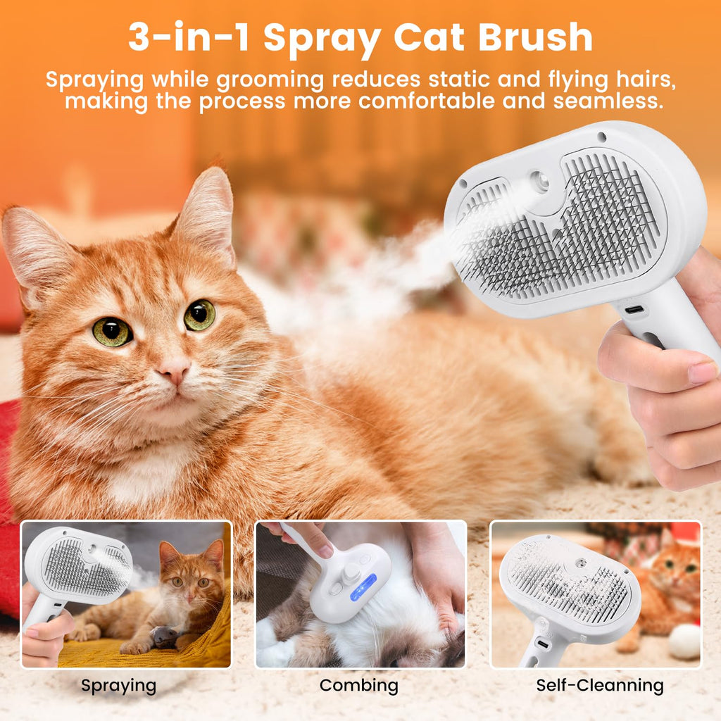 Steam Grooming Brush for Cats & Dogs