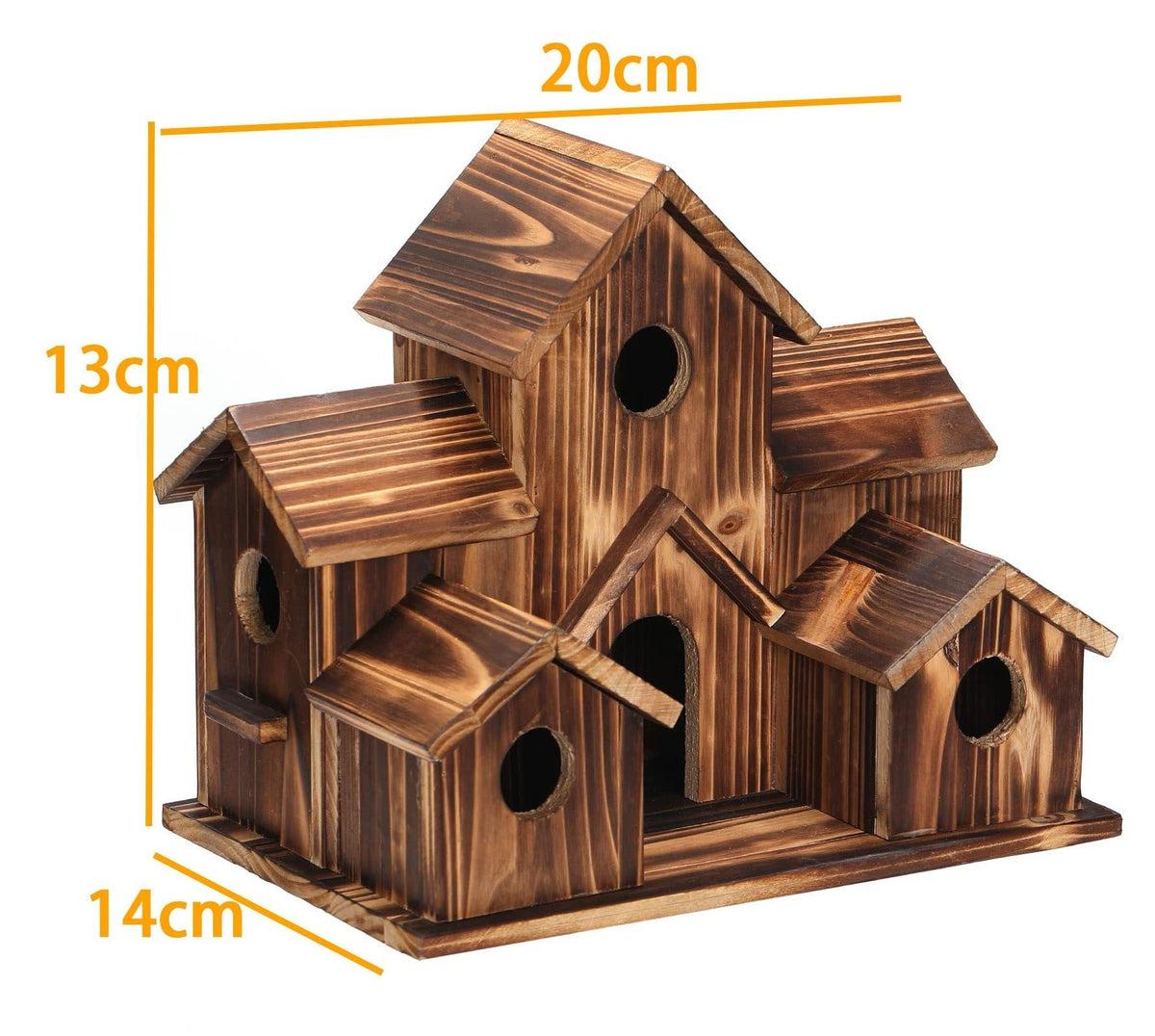 Handcrafted Wooden Birdhouse – 6 Holes