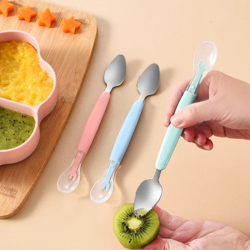 Double-Head Silicone Baby Feeding Spoon