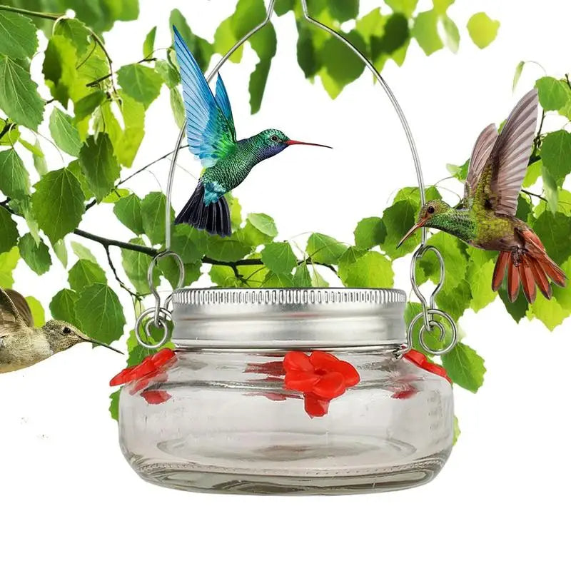 Clear Flower-Shaped Hummingbird Feeder