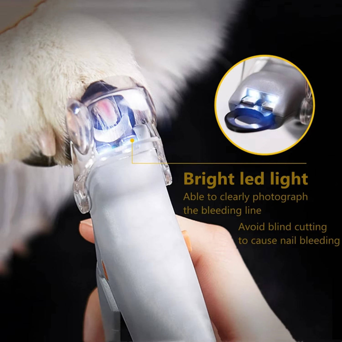 Pet Nail Clipper with LED Light
