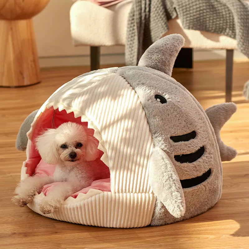 Shark-Shaped Cave Bed for Dogs & Cats