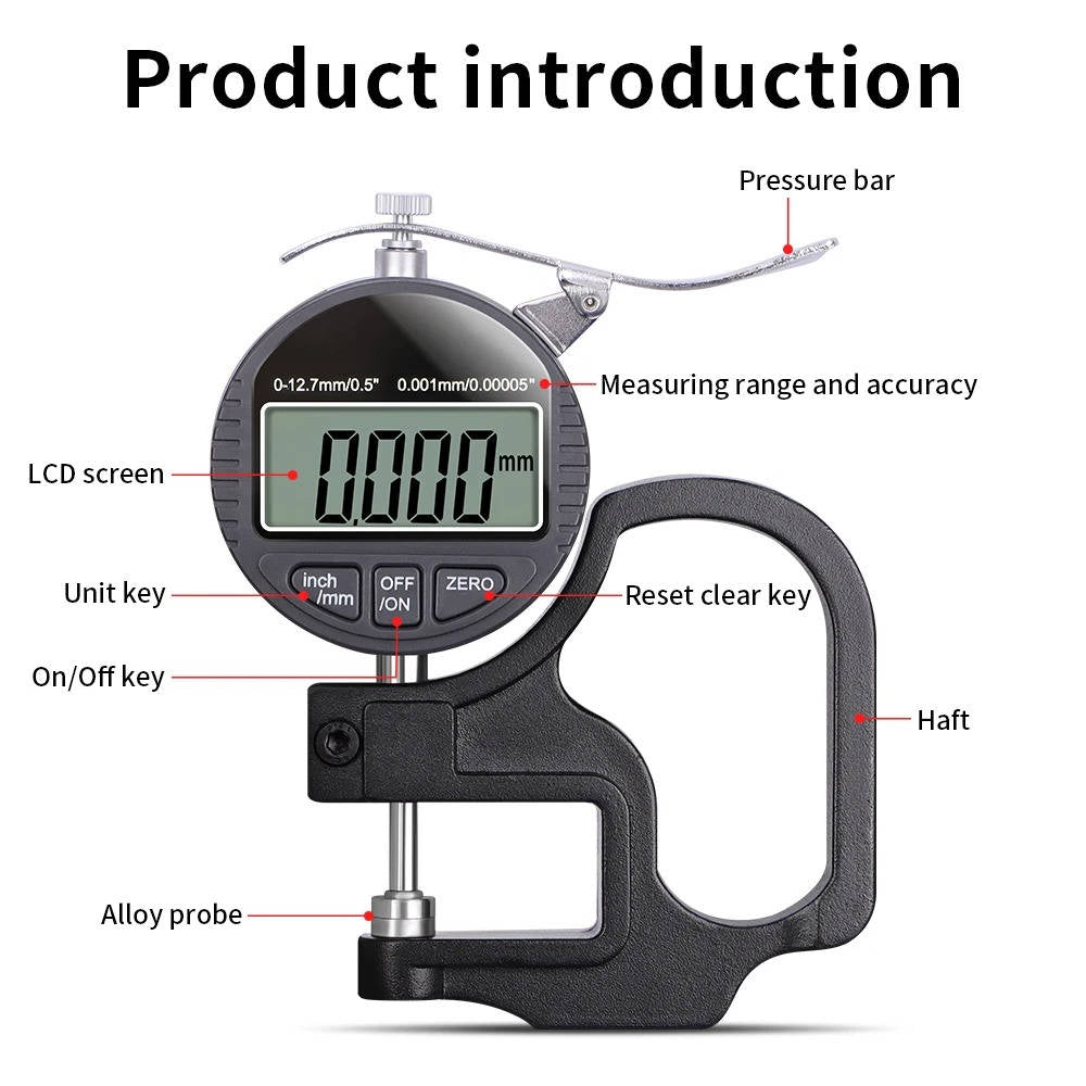 Digital Thickness Gauge for Paper, Cloth & Metal