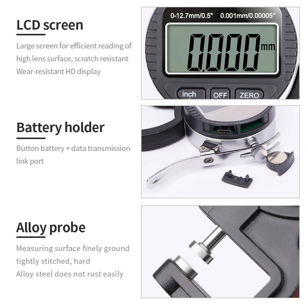 Digital Thickness Gauge for Paper, Cloth & Metal