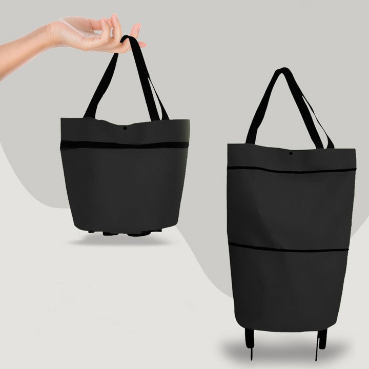 2-in-1 Foldable Rolling Shopping Cart Bag