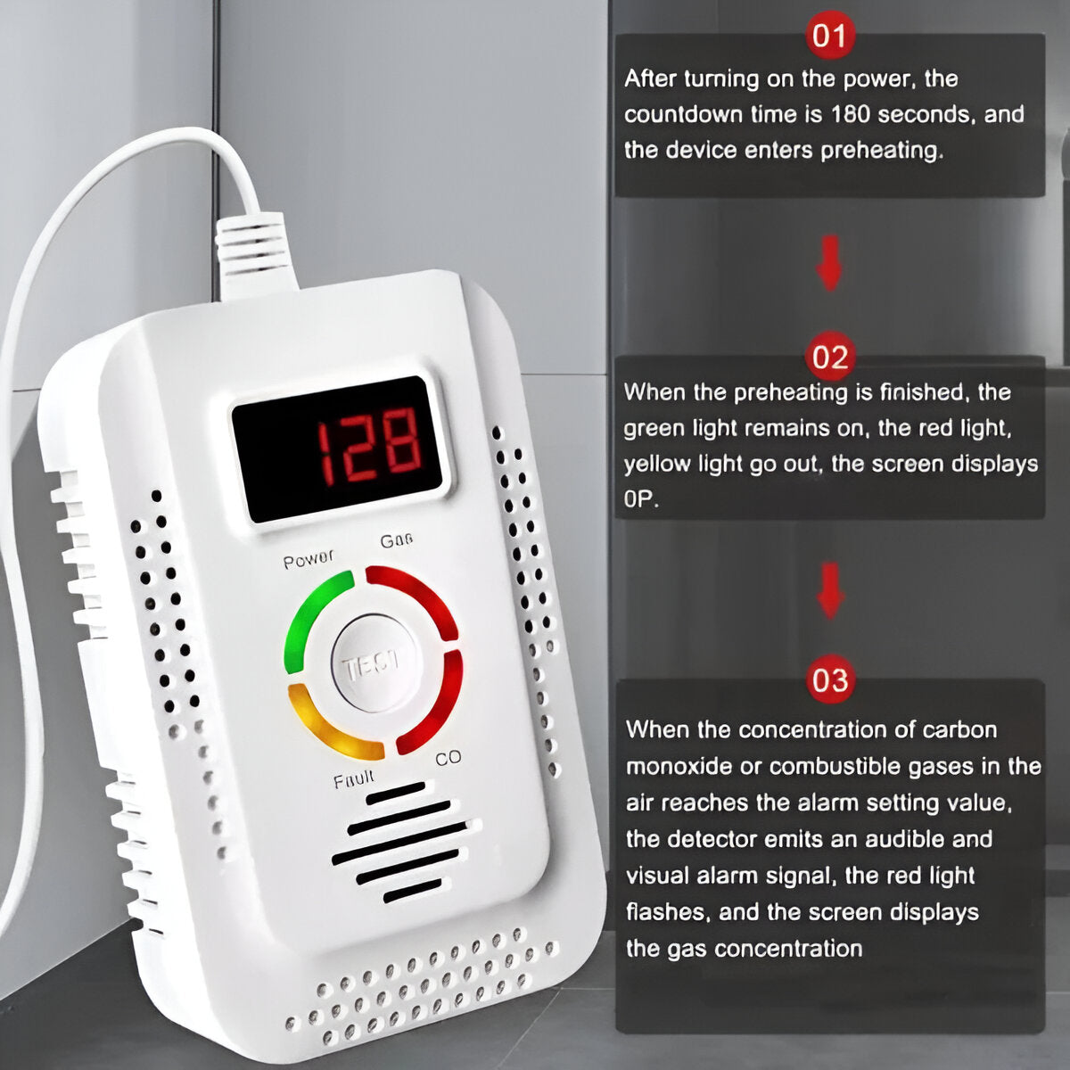 Plug-In Gas & Carbon Monoxide Detector