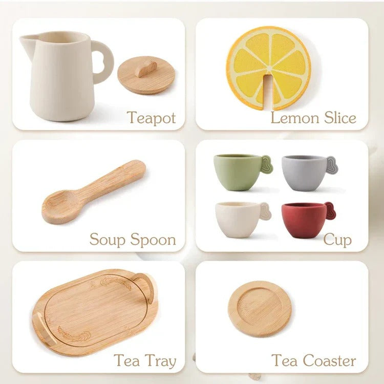 Kids' Pretend Tea Party Set with Tray
