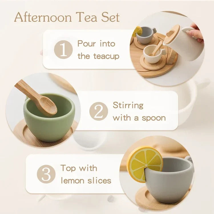 Kids' Pretend Tea Party Set with Tray