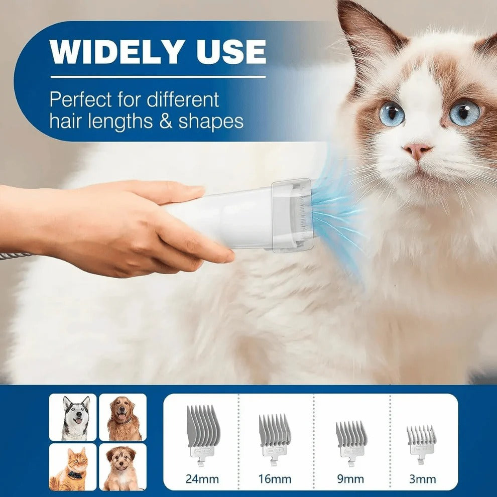 Low-Noise Dog Grooming Vacuum with Clipper Kit