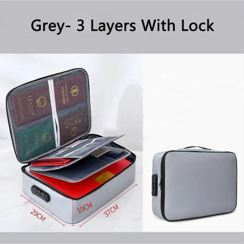 Multi-Layer Zippered Document Organizer Bag