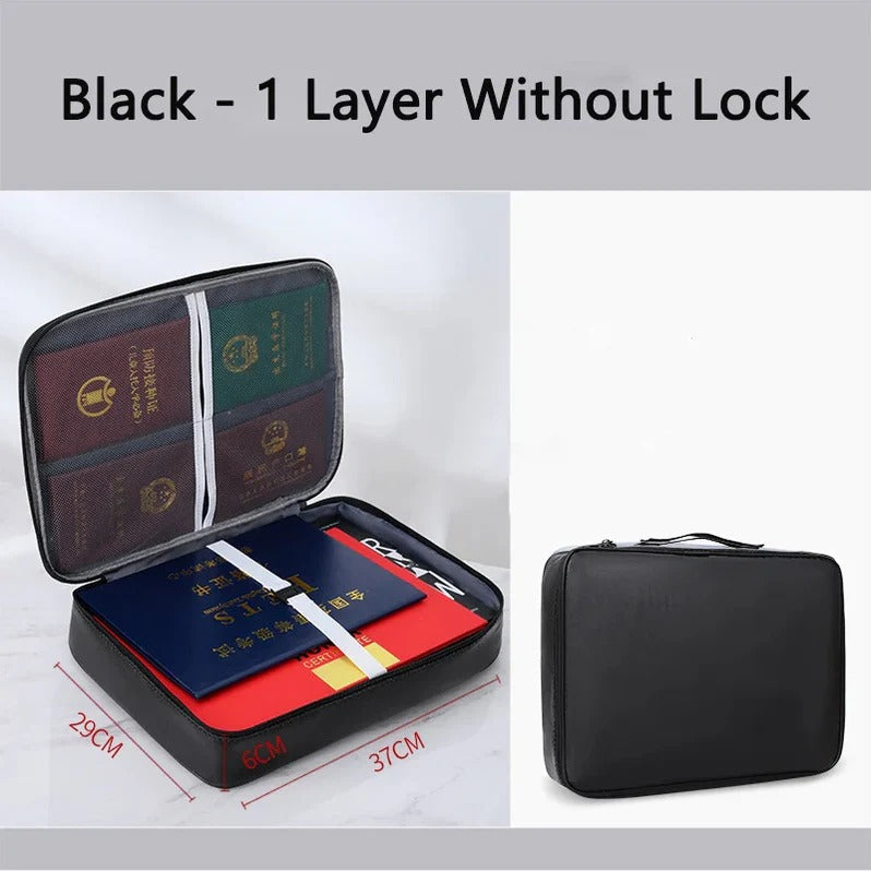 Multi-Layer Zippered Document Organizer Bag