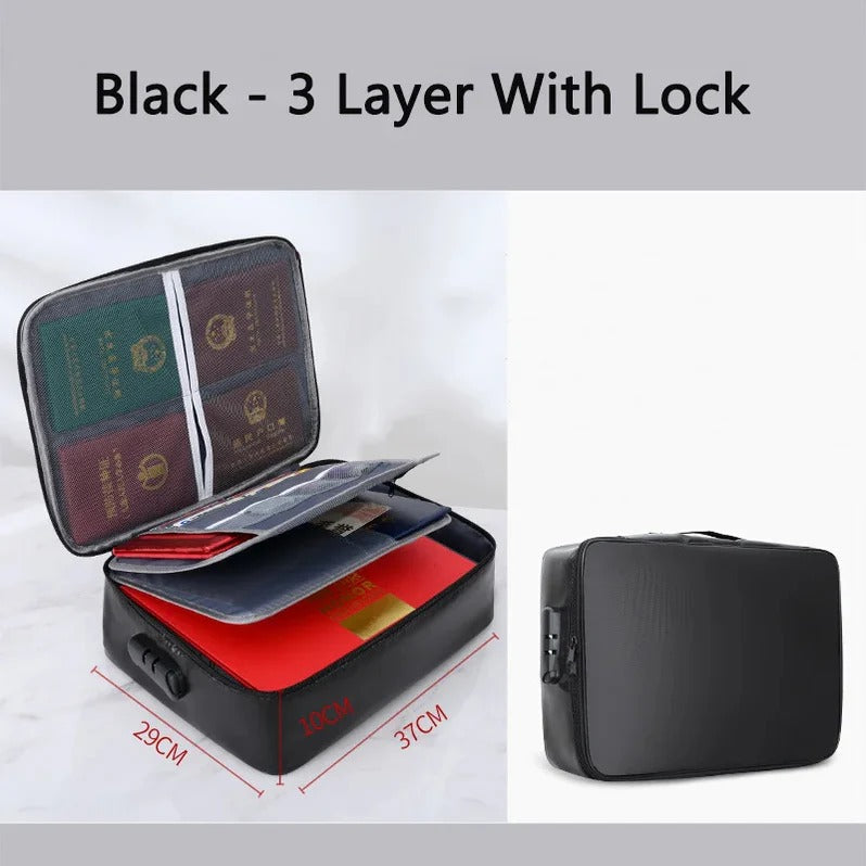 Multi-Layer Zippered Document Organizer Bag