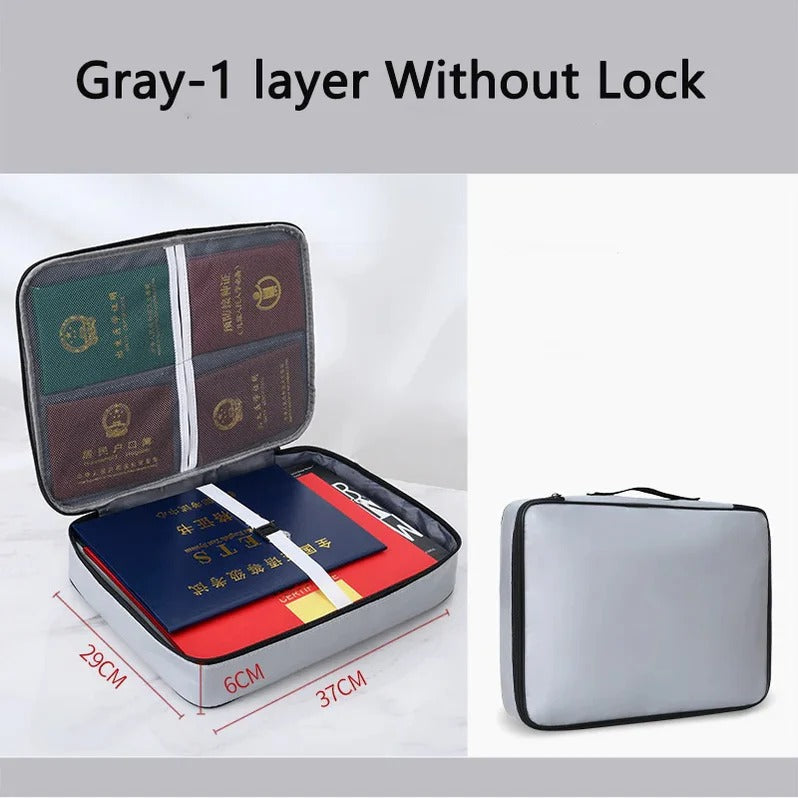 Multi-Layer Zippered Document Organizer Bag