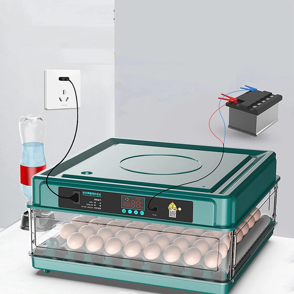 Digital Egg Incubator with Turner & Light Tester