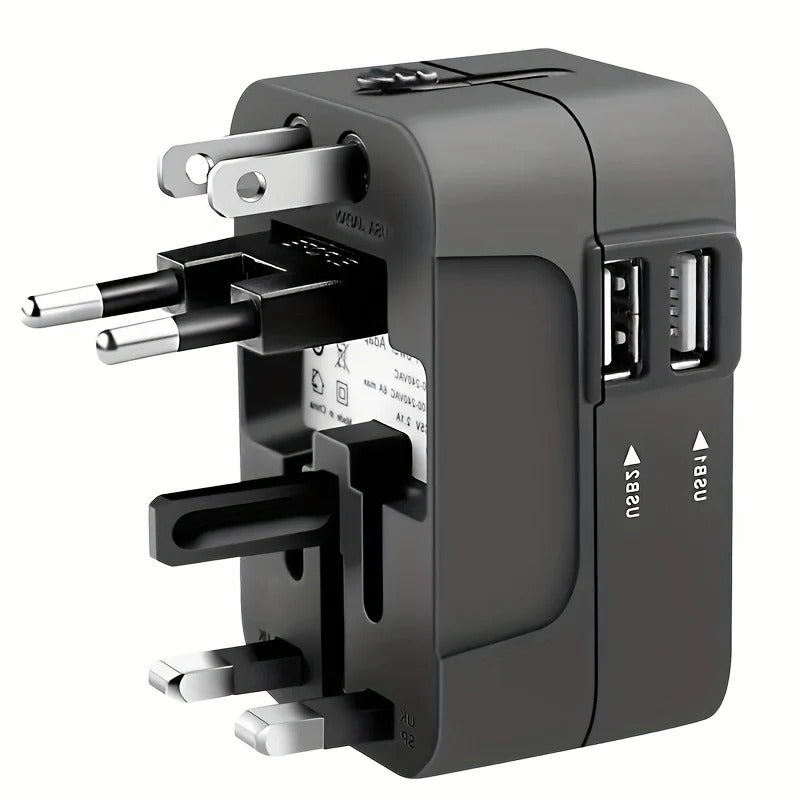 Universal Travel Adapter with Dual USB Ports