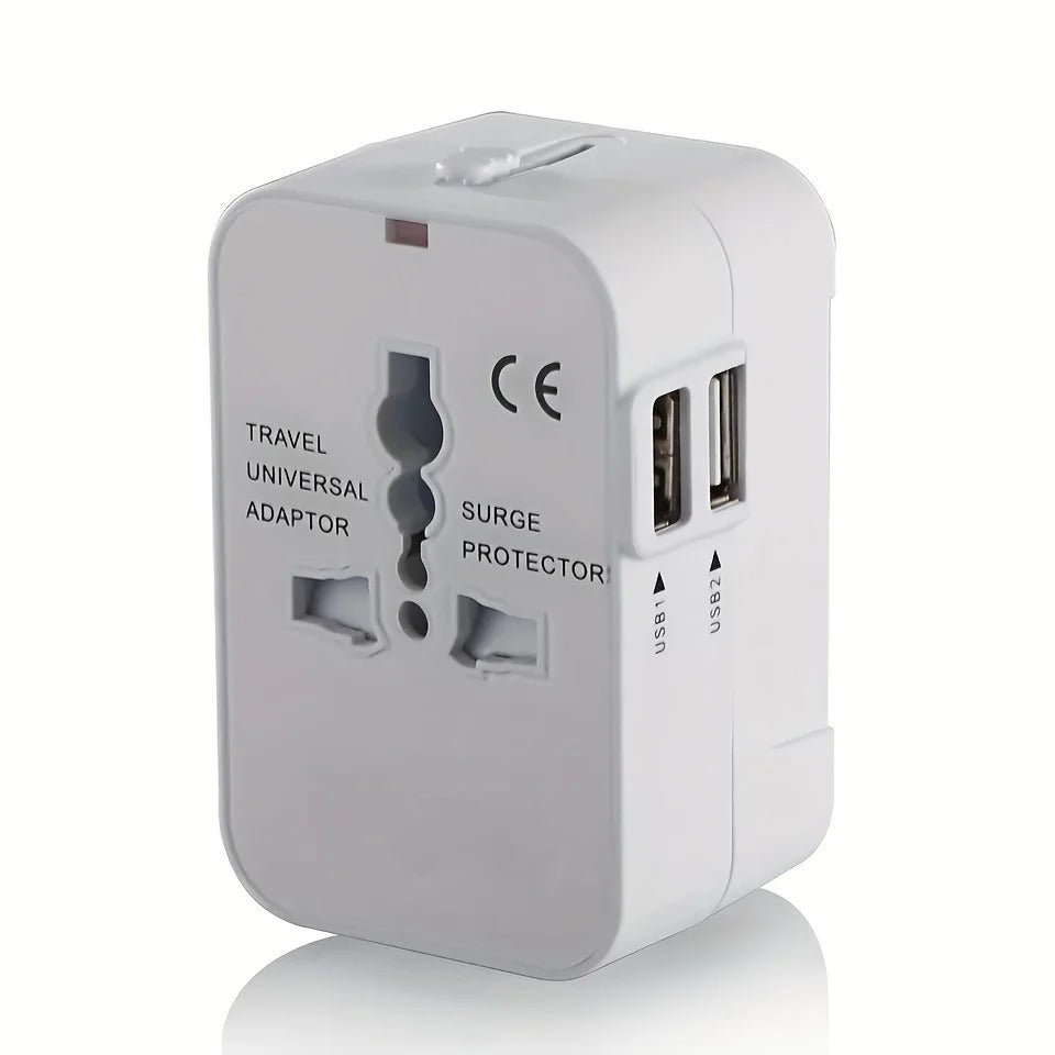 Universal Travel Adapter with Dual USB Ports
