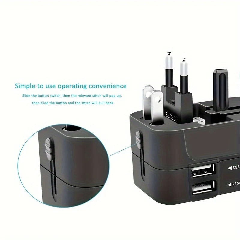 Universal Travel Adapter with Dual USB Ports