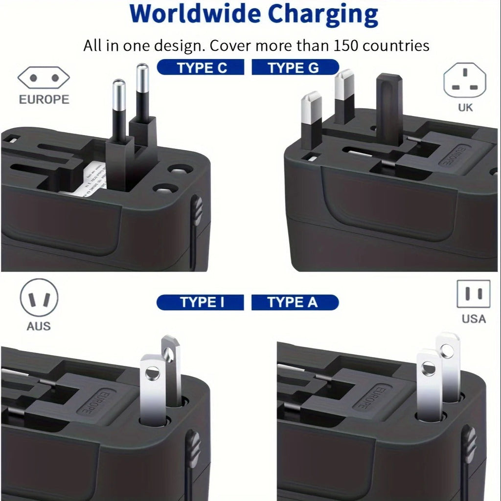 Universal Travel Adapter with Dual USB Ports