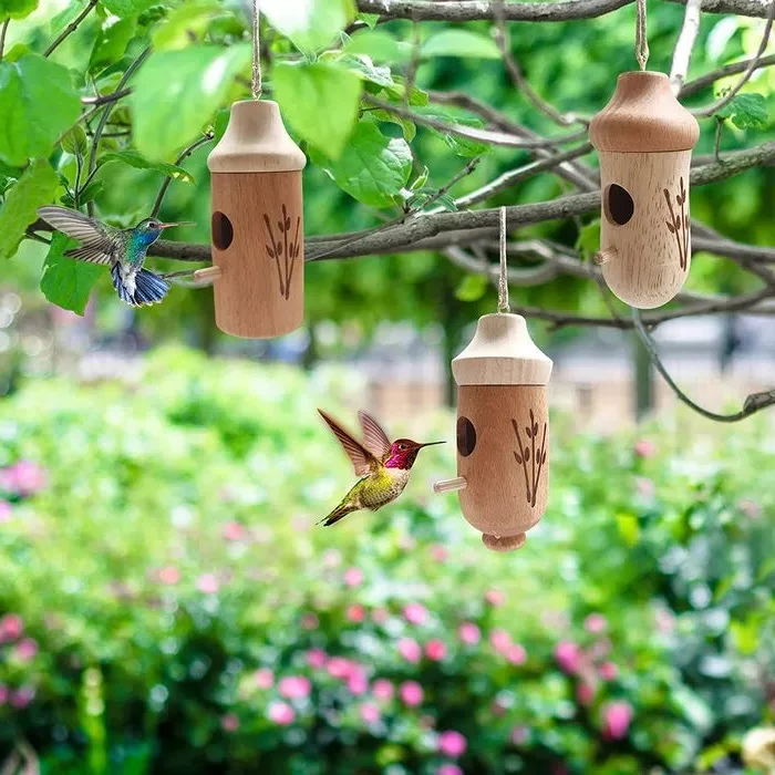 Wooden Hummingbird House