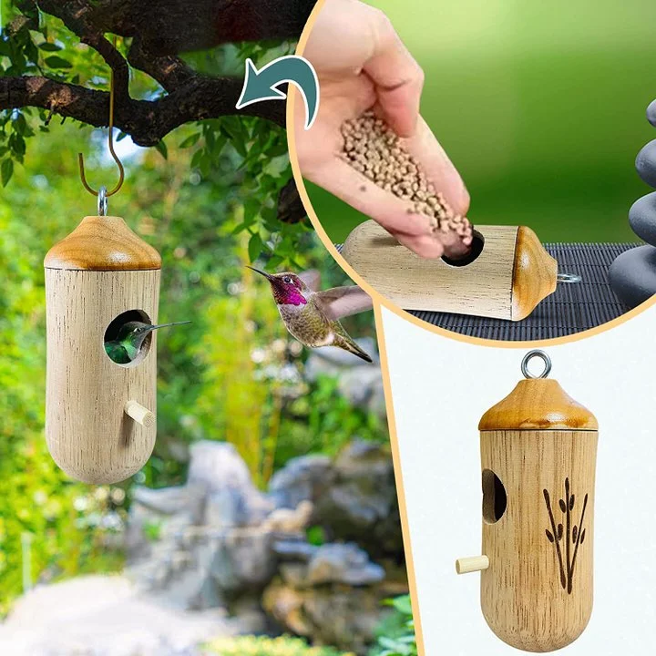 Wooden Hummingbird House