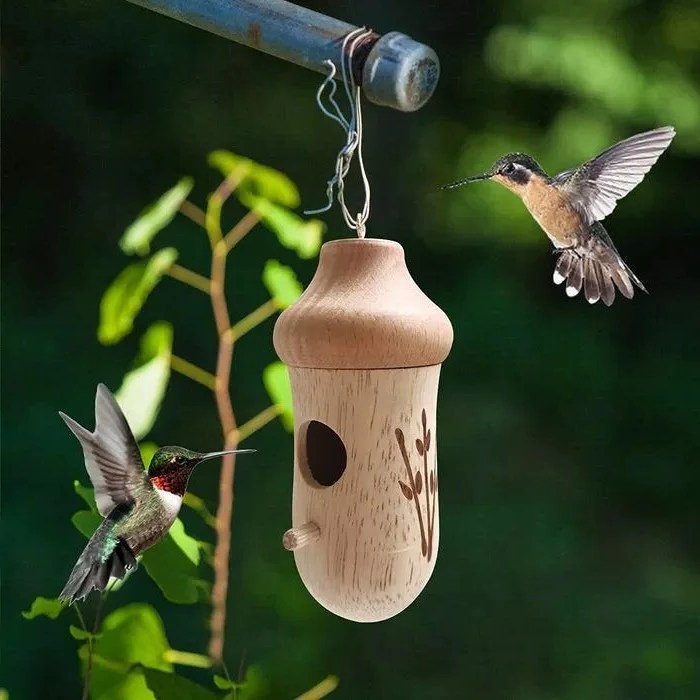 Wooden Hummingbird House