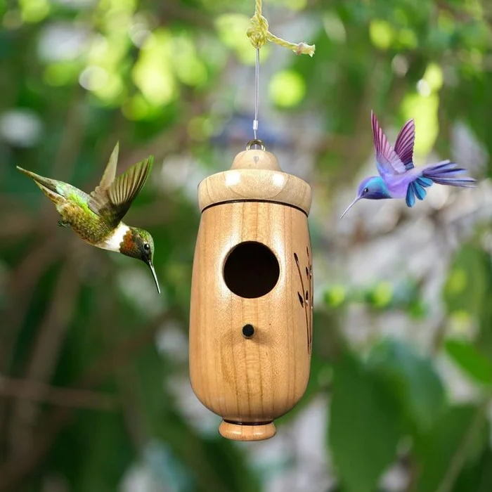 Wooden Hummingbird House