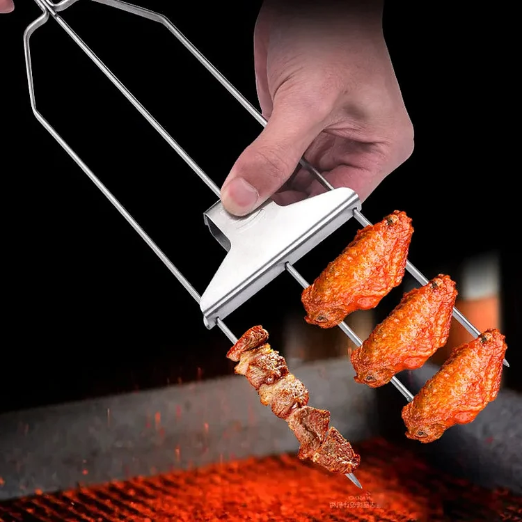 3-Prong BBQ Grill Skewer Set