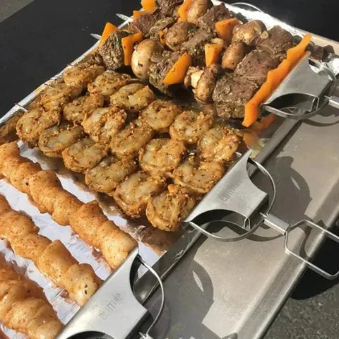 3-Prong BBQ Grill Skewer Set