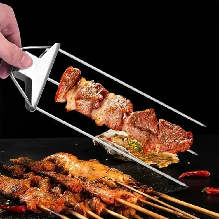 3-Prong BBQ Grill Skewer Set